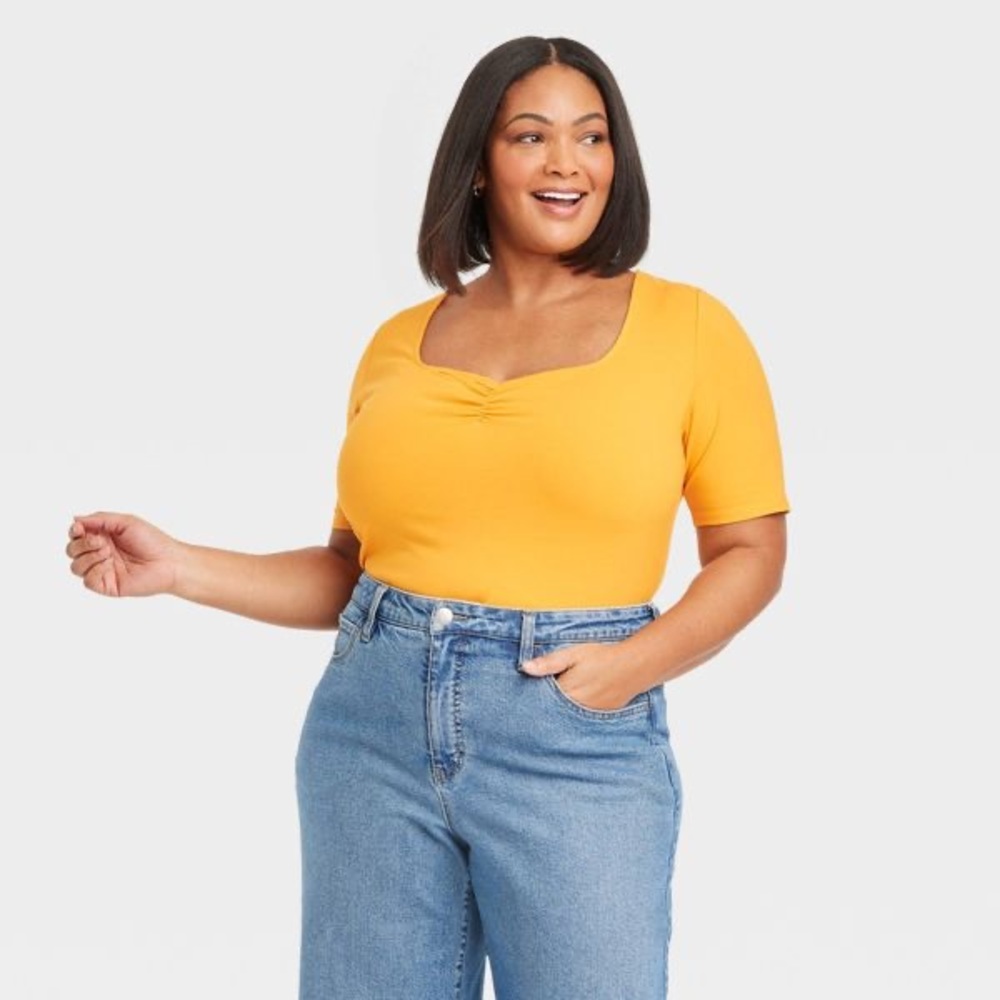 NWT Women's Slim Fit Sweetheart T-Shirt - Ava & Viv XXL(17) & 1X(18)